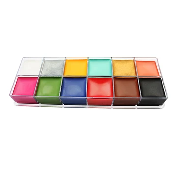 

12 Colours Face Body Art Painting Palettes Set Oil Stage Make Up Kit Body Paint Pigment for Parties/Events and Halloween