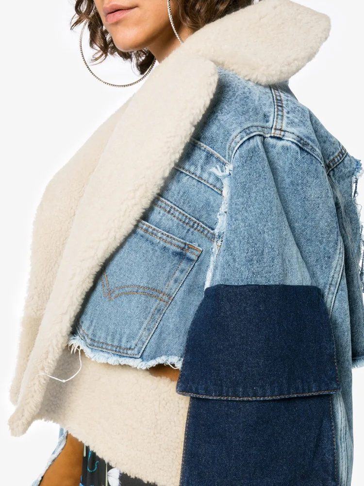 Winter Velvet Denim Stitching Jacket 