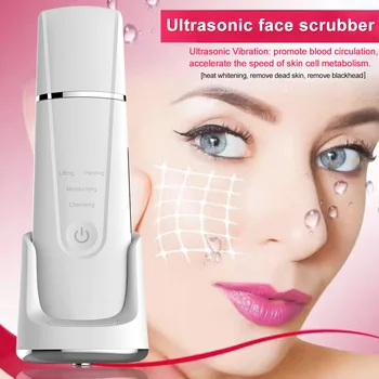 

Portable USB Charging Skin Care Facial Cleaning Blackhead Removal Peeling Face Scrubber Lifting EMS Ultrasonic Electric Handheld