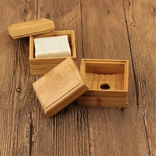Jabonera de bambú Vintage bandeja de jabón de madera soporte de almacenamiento plato de rejilla para jabón caja de jabón de baño contenedor de jabón de drenaje hecho a mano caja de jabón