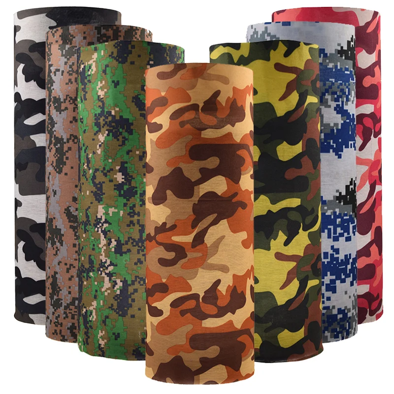 Эластичная популярная бандана Женский Камуфляжный шарф для улицы высокого