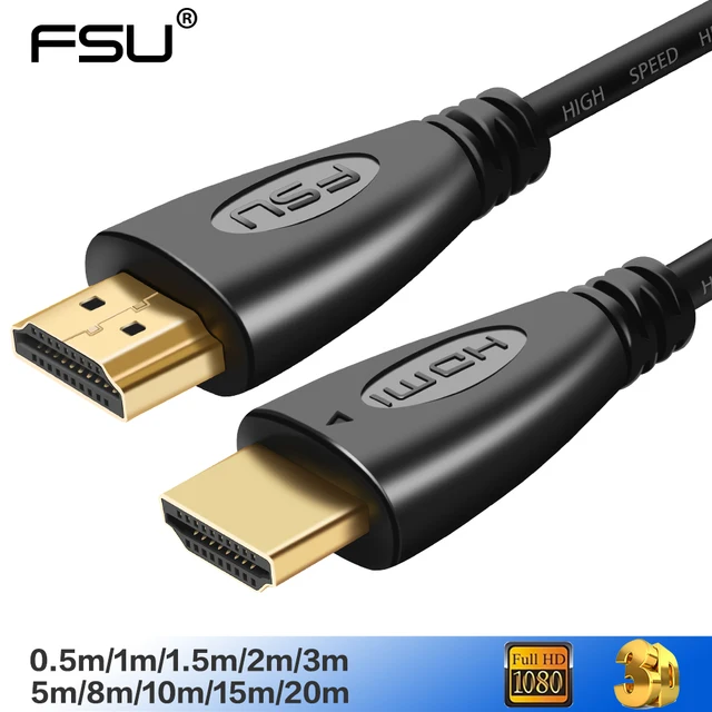 FSU hdmi-kompatybilny kabel wideo kable pozłacane 1 4 4K 1080P 3D kabel do HDTV Splitter Switcher 0 5m 1m 1 5m 2m 3m 5m 10m tanie i dobre opinie Mężczyzna Mężczyzna Rohs SHH12 CN (pochodzenie) KABLE HDMI HDMI 1 4 Pakiet 1 PLASTIKOWA TOREBKA Folia HDMI1 4 Multimedia