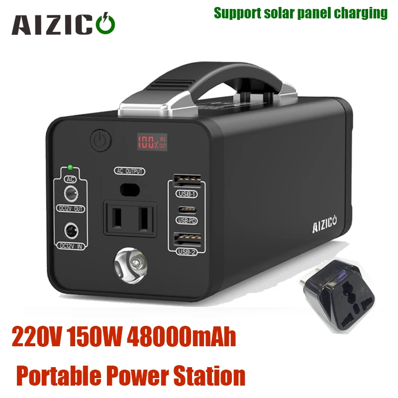 AIZICO 220V 178Wh 48000mAh Portable Power Station Camping Solar Generators Li-ion Battery Supply CPAP Outdoor Camp | Автомобили и