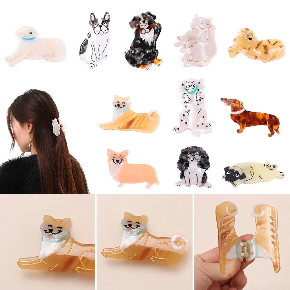 Women's Hair Accessories Acetate Cute Animal Girl Hair Claw French Corgi Shark Clip Fashion Geometric Dog Cat Hairpin for Women Accessories headbands for women