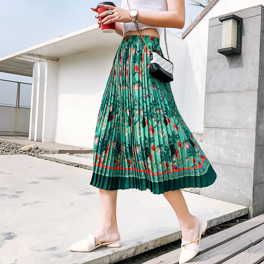 Faldas fiesta Casual estampado Floral Retro para mujer nueva moda|Faldas| - AliExpress