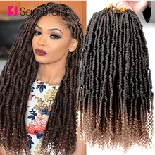 

SAMBRAID 18Inch Passion Bomb Hair Extensions Ombre Synthtic Crochet Braids Hair Fiber Pre looped Fluffy Spring Twists For Women