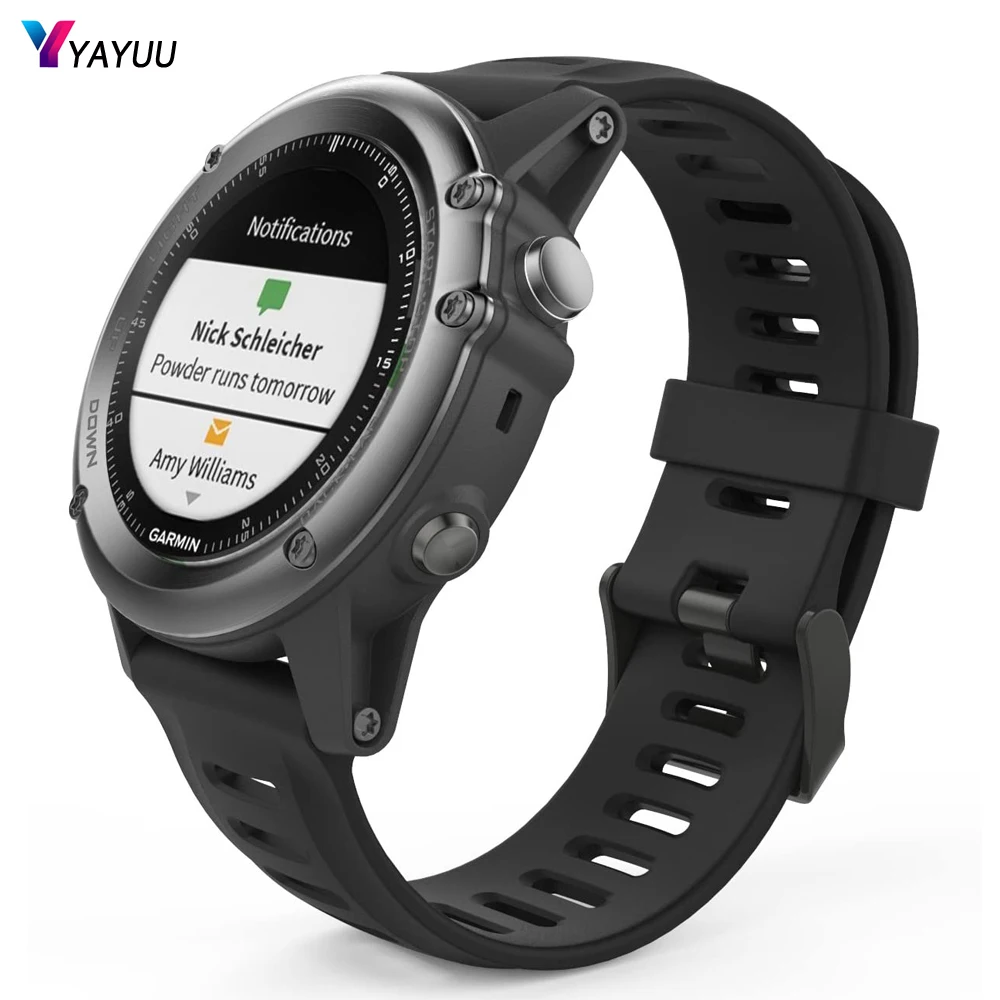 Cinturino Per Orologio Yayuu Per Cinturini Di Ricambio In Silicone Garmin Fenix 3/3 Hr/5X/5X Plus/D2 Delta Px/Tactix Bravo/Descente Mk1/Quatix 3