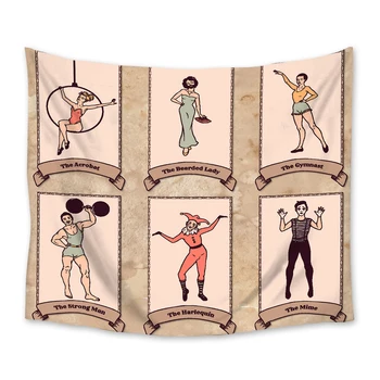 

Retro Gymnastics Tapestries Wall Decor Bedspread Wall Art Throw Sheet Table Cloth Yoga Mat Lightweight Family Room Tapestry