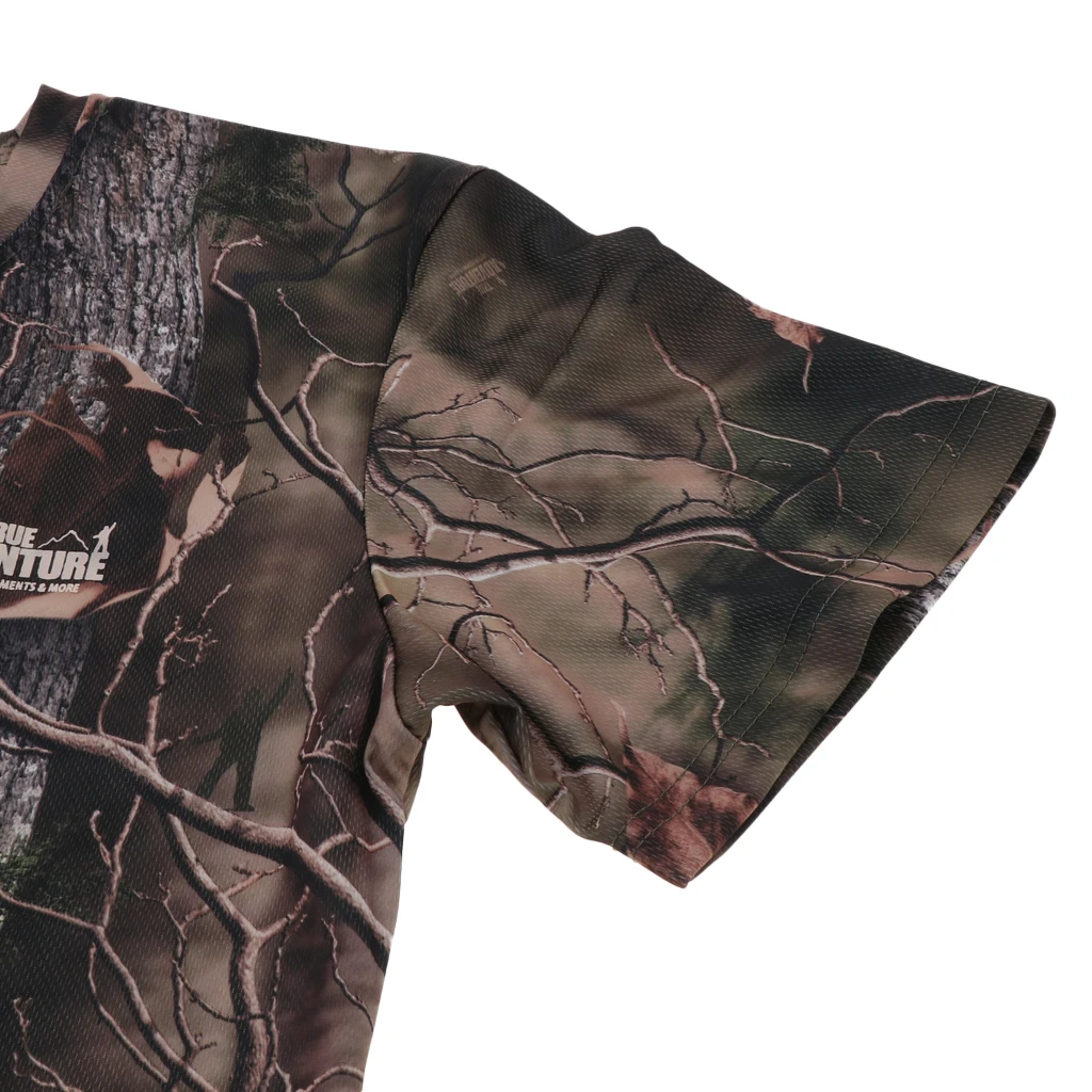 Bionic Tree Camo охотничьи рубашки с круглым вырезом футболки с коротким рукавом для спорта и повседневной носки