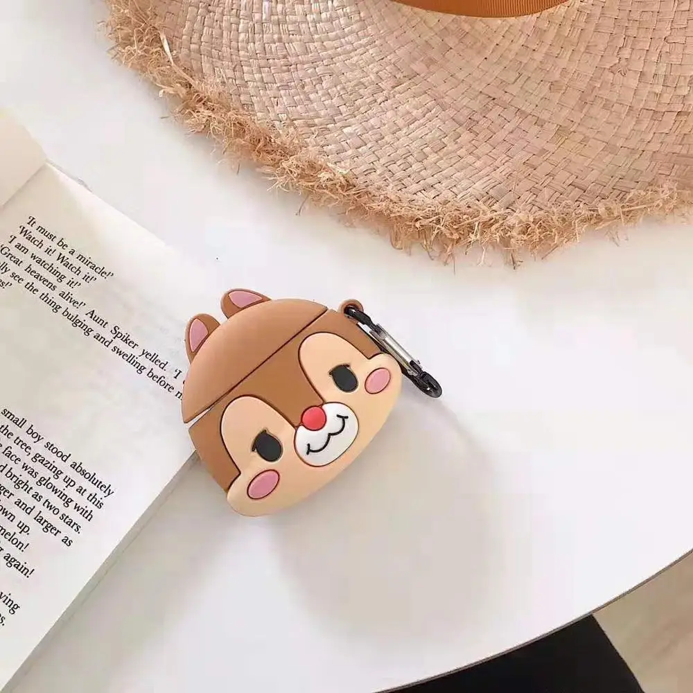 Super cute 3D Stitch cartoon silicone protection ring lanyard Wireless Earphone Charging case for AirPods 1 2 Bluetooth cover