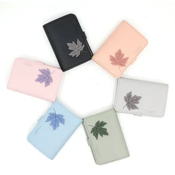 

New 2019 Hasp Card Holders for women maple leaf design Lovely 24 Cards Sac bag purse femme Multi-cards Wallet women's Card Slots