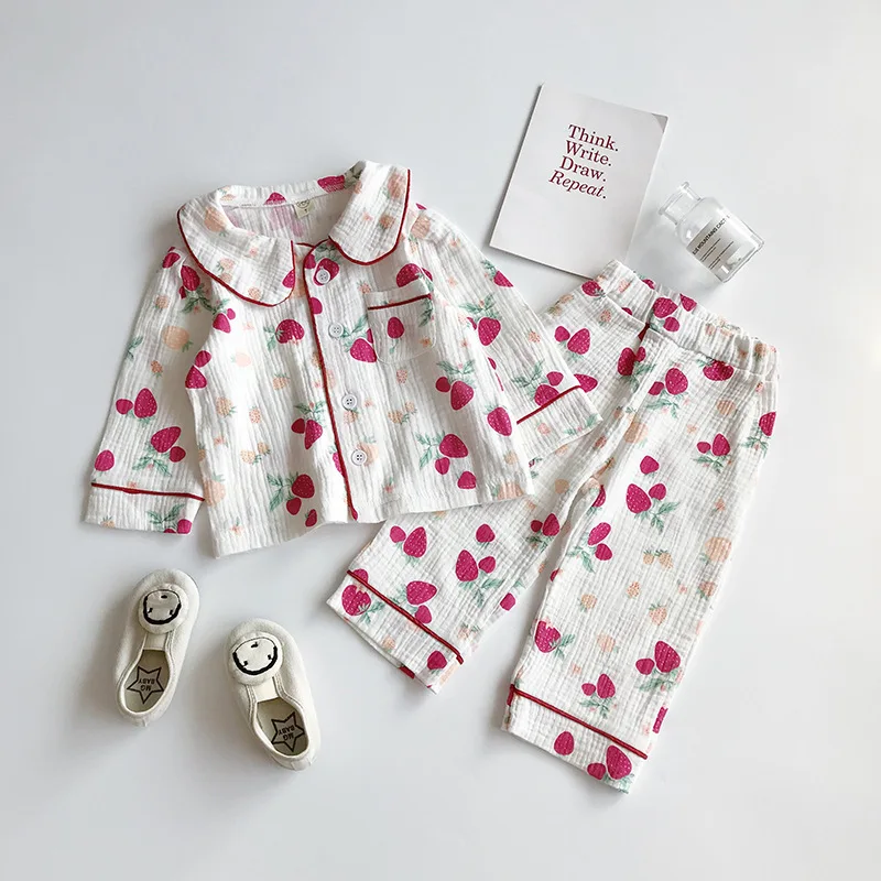 Г., новые осенние детские пижамы комплект одежды для сна с длинными рукавами для девочек, топ+ штаны, комплект из 2 предметов - Цвет: pink