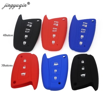 Keyforkess 30 pz/lotto 3 pulsanti a distanza Smart Car chiave copertura della cassa del Silicone per Hyundai Solaris ix35 ix45 Accent Elantra Santa Fe