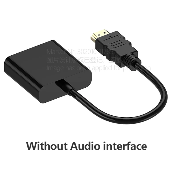 AUN HDMI к VGA HD конвертер адаптер. Высокое качество чип Мужской к Famale конвертер адаптер для ПК, проектор, опционально с аудио - Цвет: No audio interface