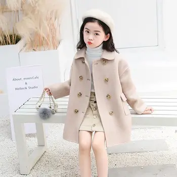 

EACHIN Grils Wool Coat Outwear Wool Jackets Girls Coats Thick Winter Girls Jackets Teenagers Warm Outfits Long Woolen Jacket