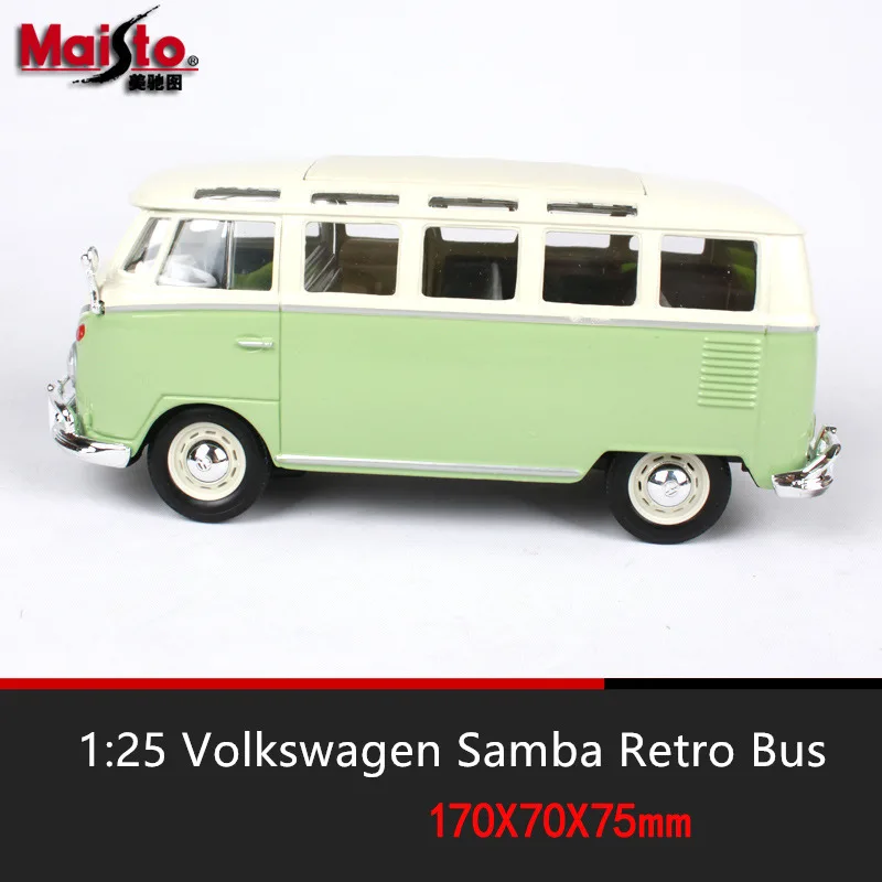 Модель автомобиля Maisto 1:24 Volkswagen Bus Samba, модель автомобиля из сплава, модель автомобиля для литья под давлением, модель автомобиля, украшение автомобиля, коллекция, подарочная игрушка