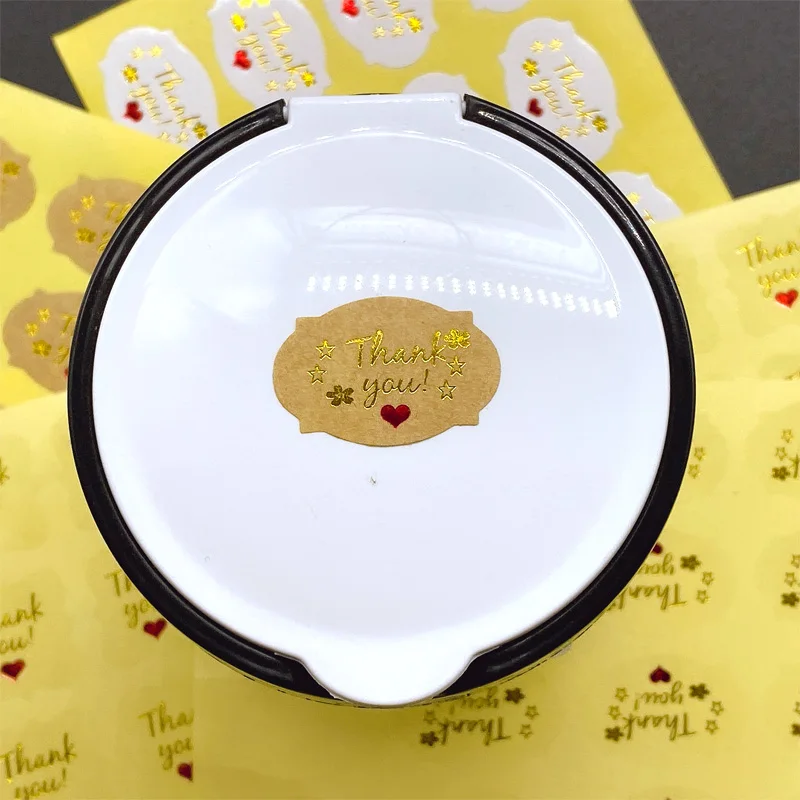 1200pcs Multiple Style Hot stamping Thank you Stickers for Gifts Stickers Scrapbooking Customized Seal Sticker Labels