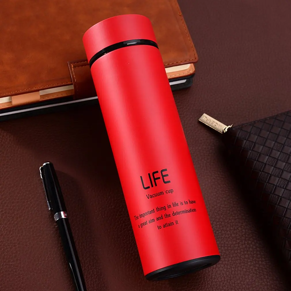 500ml Capacity Stainless Steel Vacuum Flasks Thermal Mug Coffee Tea Insulated Water Bottle Leak-proof For Business Office Gift