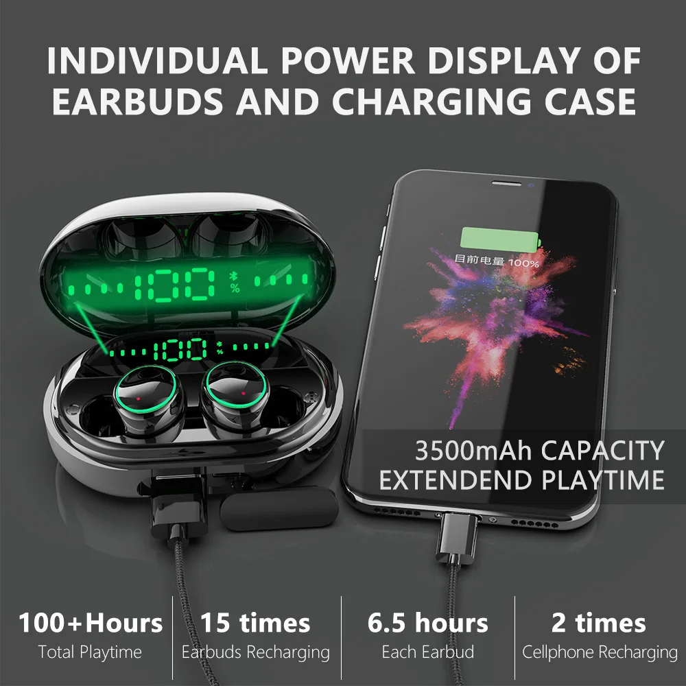 OPA IPX8 C5S TWS наушники беспроводные наушники Bluetooth 5,0 гарнитура Поддержка Aptx для iPhone Android Xiaomi huawei