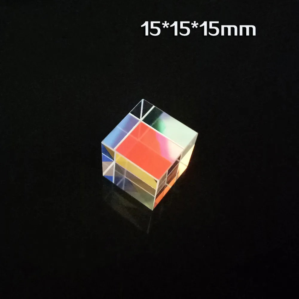 

Color Prism Rainbow Glass 15mm Six-sided Polishing Light Cube Science Experiment for Test Spectroscopy Separation of Light