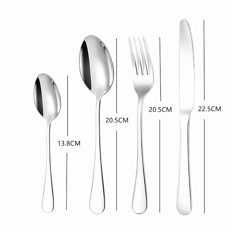 24Pcs Cutlery Set Stainless Steel Silverware Flatware Utensils Service for 6 Include Knife Fork Spoon Mirror Polished Dropship