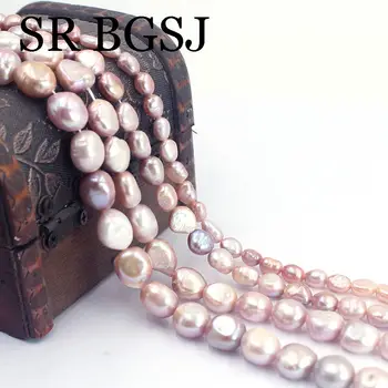 

Free Ship 5-6mm 7-8mm 9-10mm 10-11mm DIY Purple Freefrom Baroque Potato Freshwater Pearl Beads Strand 14inch
