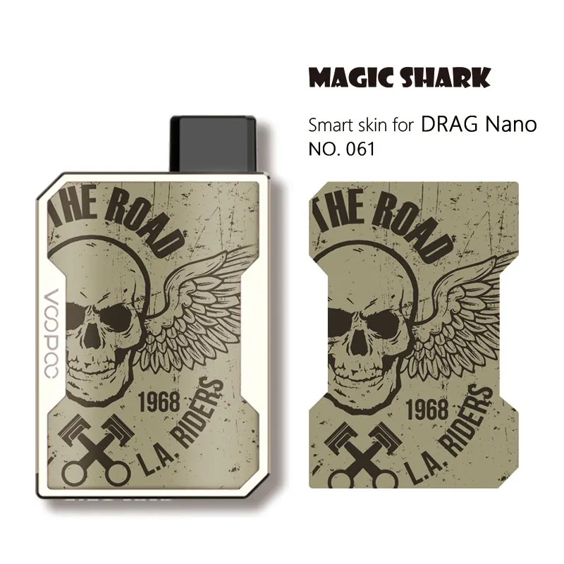 Магическая Акула мода мотоцикл армейский лист сотовый Череп ПВХ Vape Pod чехол наклейка кожи пленка для Voopoo Drag Nano
