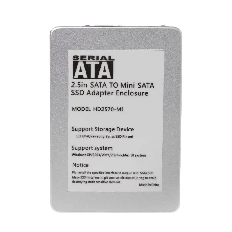 Мини SATA USB 2,0 для SATA SSD адаптер Внешний HDD корпус жесткий диск Caddy чехол 7 мм ноутбук Настольный D08B