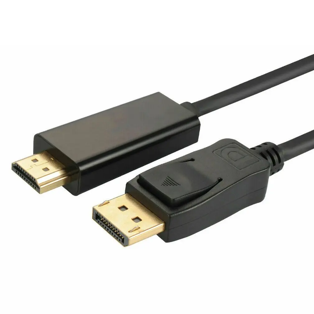 1,8 м порт дисплея в кабель HDMI DP к HDMI кабель адаптер позолоченный HD ПК ноутбук HDTV аудио видео кабель