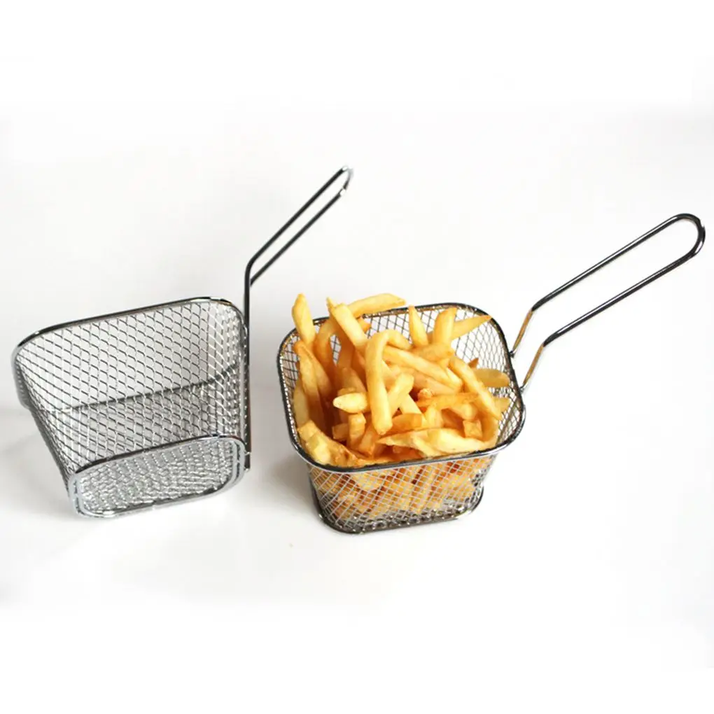 

Portable Stainless Steel Chips Mini Frying Basket Strainer Fryer Kitchen Cooking Chef Basket Colander Tool French Fries Basket