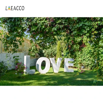 

Laeacco Yard Green Trees Grassland Love Baby Portrait Photography Backdrops Photo Backgrounds Spring Landscape Photozone Props