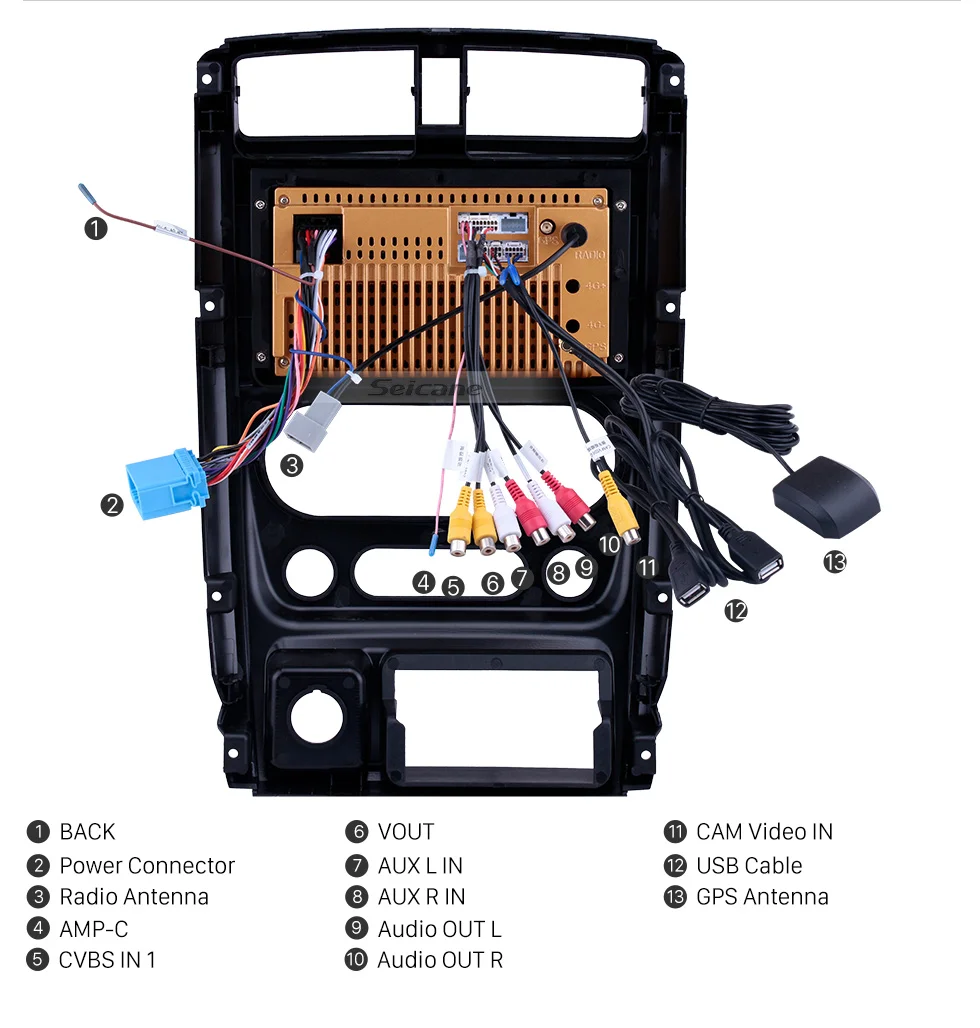 Seicane автомобильный 2Din " Android 8,1 gps авто радио для Suzuki Jimny 2007 2008 2009-2012 мультимедийный плеер Поддержка Carplay DVR SWC