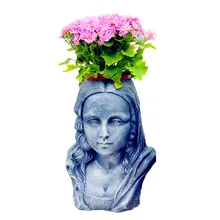 Портрет творческий цветочный горшок Страна Девушка богиня цветок ретро искусство ваза домашний сад ремесло микро Ландшафтный Декор M2360