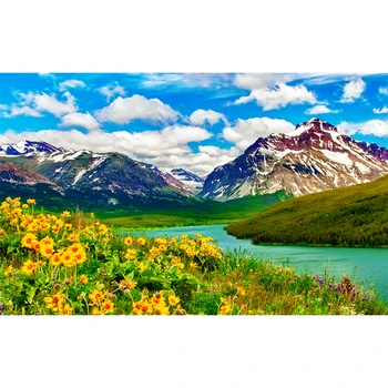 

5D DIY Diamond Painting Full Square Scenery Flower Mountain Embroidery For Sale Nature Diamond Mosaic Rhinestone Picture