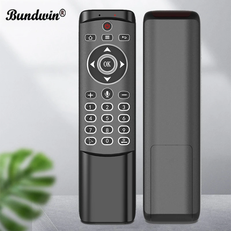 Bundwin MT1 Voice air mouse with Microphone IR Learning Gyroscope Wireless 2.4G remote control for X96 max Android TV BOX | Электроника