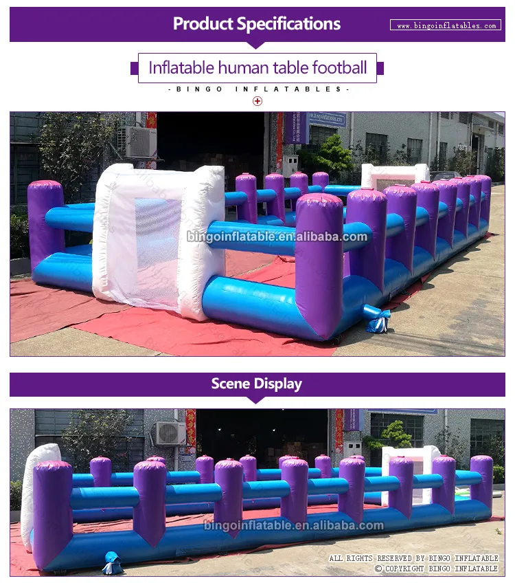 HIGH QUALITY PVC 10x5x1.8mh inflatable human table football playground fence inflating custom made toy for game field