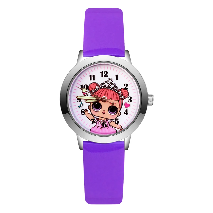 Model B Purple Модные милые детские часы в стиле принцессы для девочек и мальчиков, кварцевые наручные часы Clcok JM95 - Цвет: Model B Purple