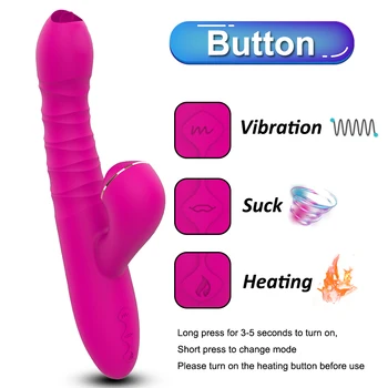 FLXUR Heating Dildo Vibrator for Women Sucking G Spot Tongue Vibrator Clitoris stimulation Soft Silicone Adult Sex Toy for woman 6