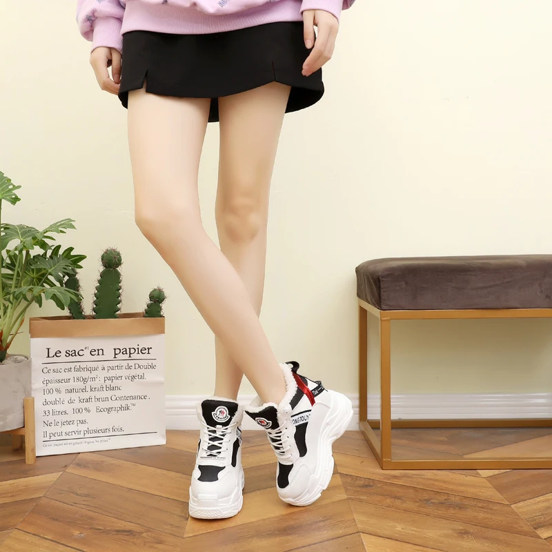 Женские зимние ботинки; кроссовки на платформе; zapatos de mujer; белые сапоги; Брендовая обувь