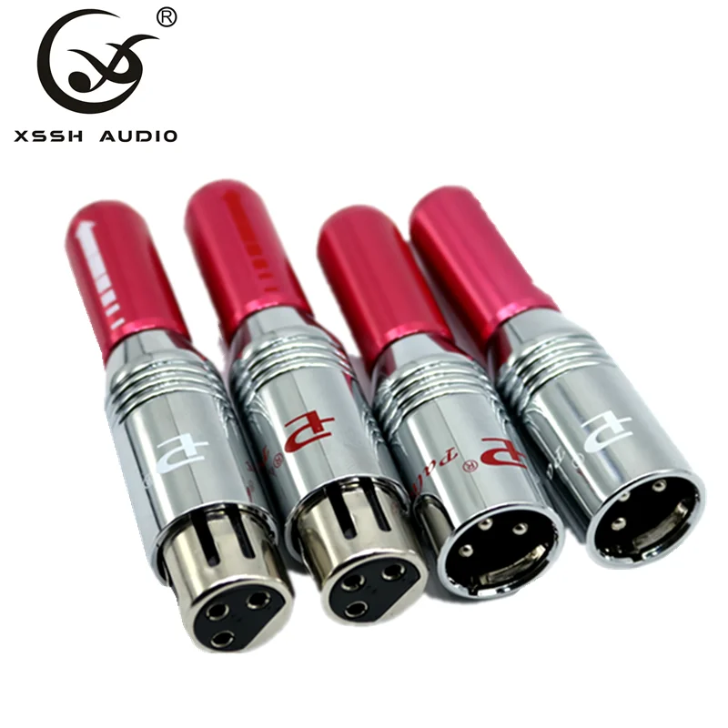 XSSH 2 шт. Штекерный XLR Hi end Fi аудиоразъем 3 разъема черный металлический корпус