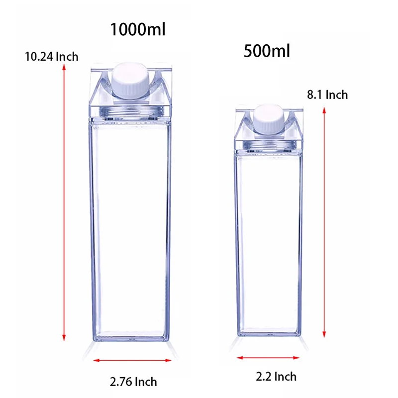 500/1000ml Water-Bottle Outdoor Drinking Jug Large Capacity Juice Tea Cup Transparent Milk Bottle Portable Plastic Bottle