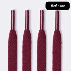 Vibrant Multicolor Flat Shoelaces - Classic Casual Sneaker Strings - 160cm (Red wine)