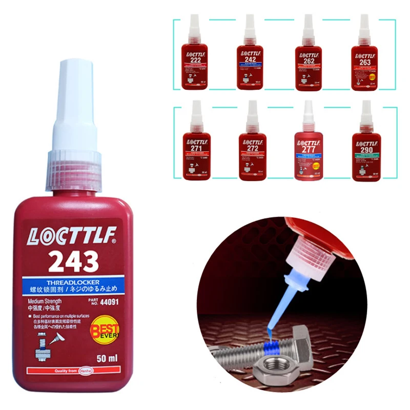 Threadlocker glue loctite 243 seal Fill the gap Anti-vibration screw  tightening Protection thread 243 262 263 271 272 277 290 - AliExpress