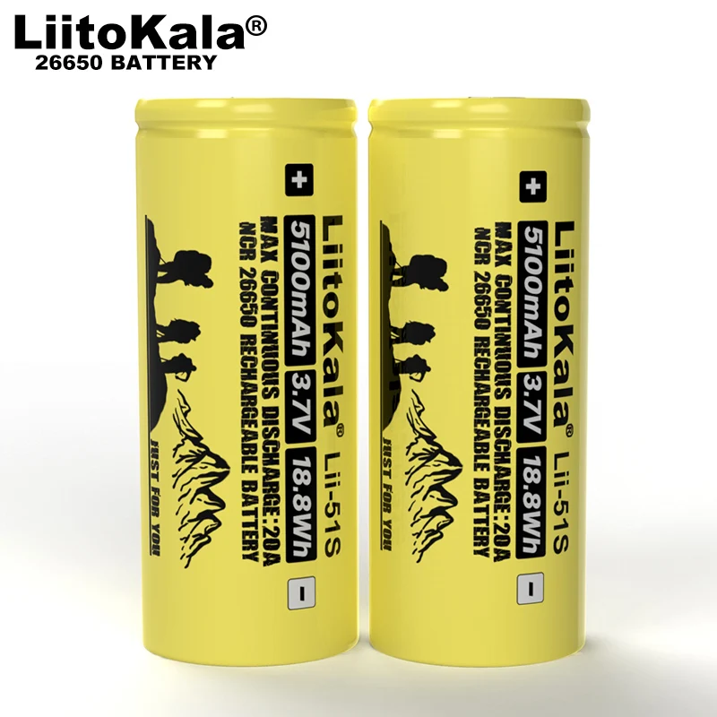 Литий ионный аккумулятор Liitokala 2 15 шт. 26650 20 А 26650A 3 7 В 5100 мА подходит для