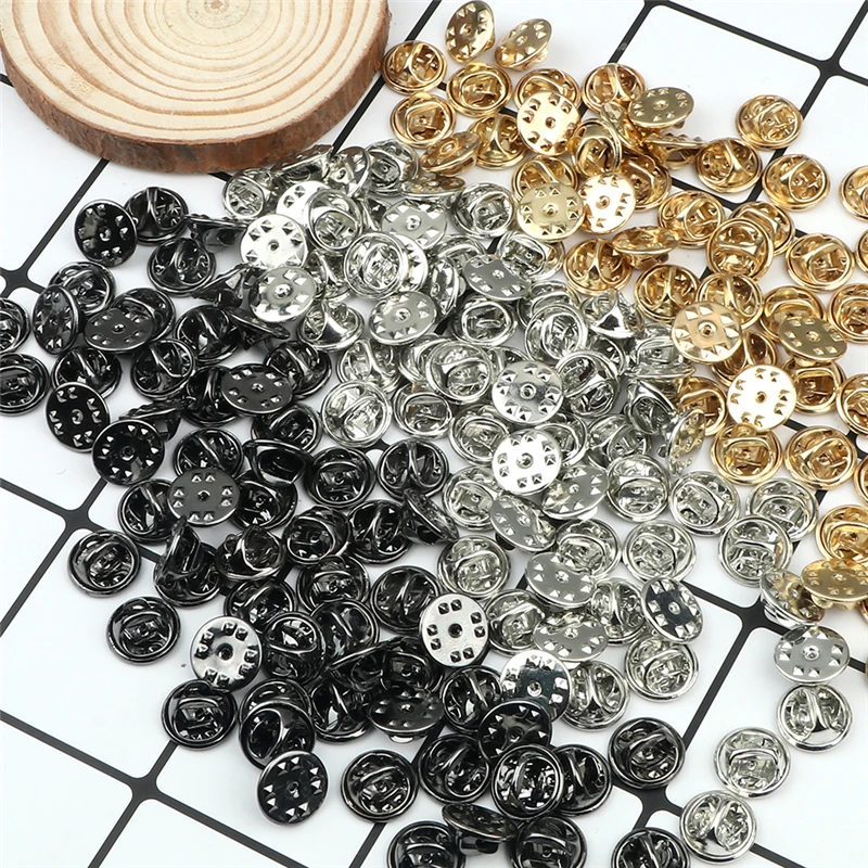 20 50 80 100pcs 다채로운 금속 브로치 핀 다시 짜기 배지 홀더 나비 걸쇠 클러치 케어 캡 DIY 쥬얼리 공예 만들기
