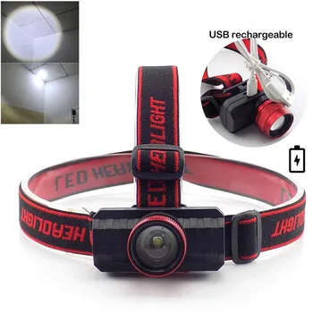 

Q5 LED headlamp running head USB rechargeable lamp light zoomable focus Lamp outdoor Torches high power frontal flashlight
