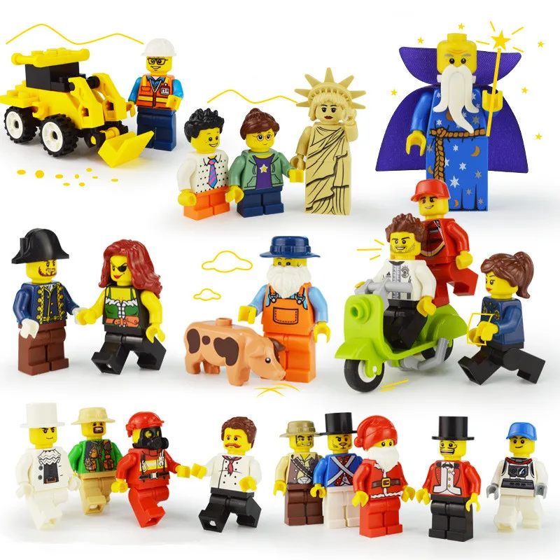 

100pcs Different Small Figures Compatible with LegoINL Building Bricks
