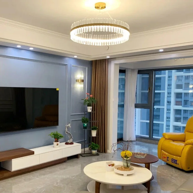 Hfbf14c29d5644091addca0453eebb358p Modern LED bedroom living room chandelier restaurant hotel crystal chandelier apartment bath center golden lamp