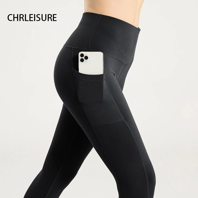 CHRLEISURE Workout Pocket Women Leggings Elastic Fitness Gym Legging High Waist Skinny Leggings 2021 Running Hip Leggings spanx leggings