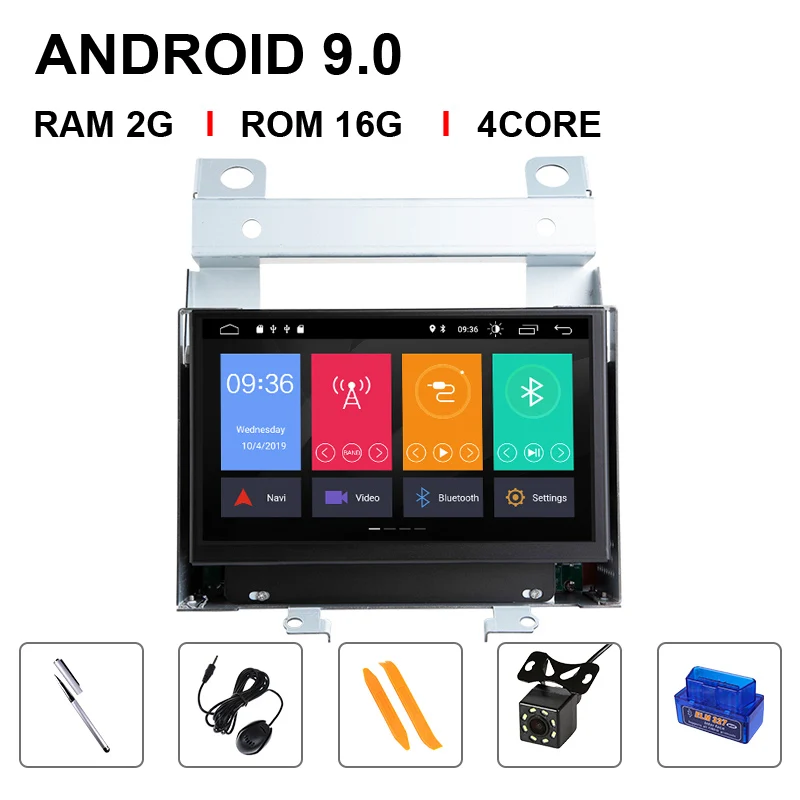 Ips DSP 8 ядерный 4G 64GB 2 din Android 9 Автомобильный DVD Радио для Land Rover freelander 2 2007-2012 Мультимедиа gps навигационная камера TPMS - Цвет: 4 Core 16ROM OBD Cam